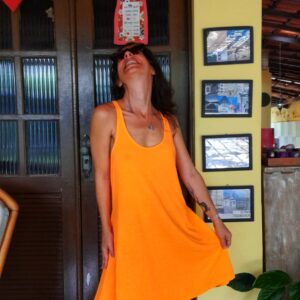 Blusa comprida / vestido laranja – Elementais – tam M