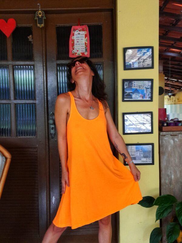 Blusa comprida / vestido laranja - Elementais - tam M