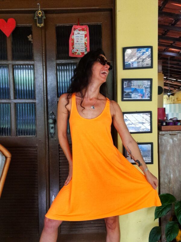 Blusa comprida / vestido laranja - Elementais - tam M - Image 4