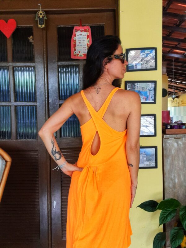 Blusa comprida / vestido laranja - Elementais - tam M - Image 3