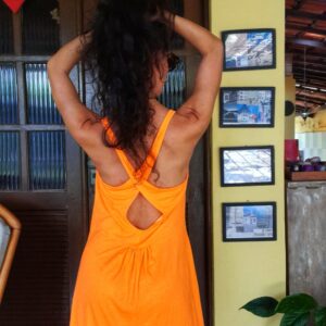 Blusa comprida / vestido laranja – Elementais – tam M