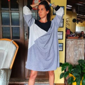 Vestido plus size cinza e preto – Shein – tam 3XL / 54