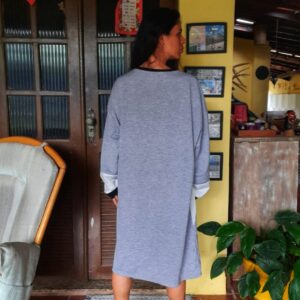 Vestido plus size cinza e preto – Shein – tam 3XL / 54