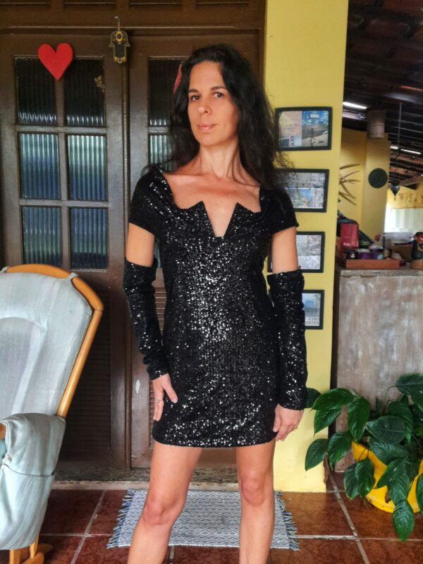 Vestido preto com paetês - Padock - tam PP - Image 11