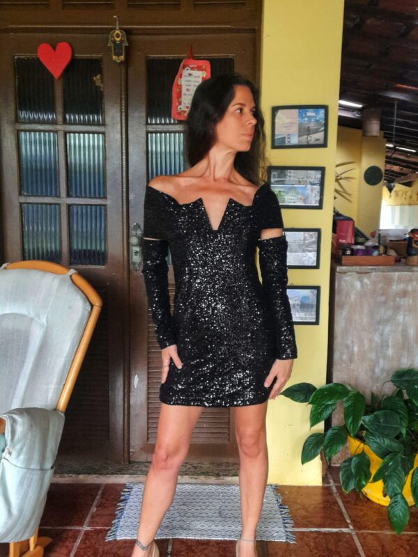 Vestido preto com paetês - Padock - tam PP - Image 10