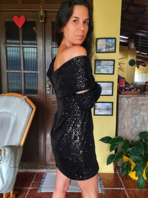 Vestido preto com paetês - Padock - tam PP - Image 9