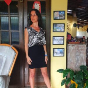 Vestido preto e estampa de zebra – Dona Lu – tam P