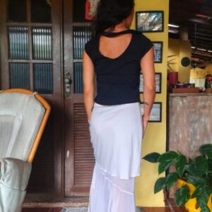 Blusa preta com bordado e presilha – Tropical – tam P