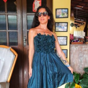 Vestido verde escuro tomara que caia – Chaya – tam P