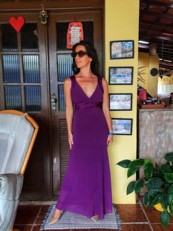 Vestido longo de festa roxo - tam P