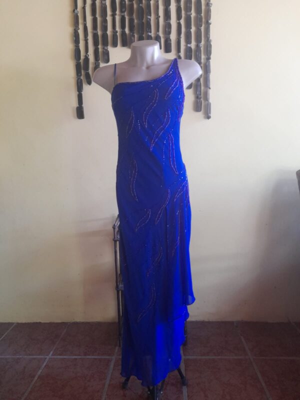 Vestido longo de festa azul - Ellis - tam P