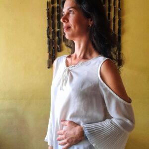 Blusa branca com transparencia – tam G