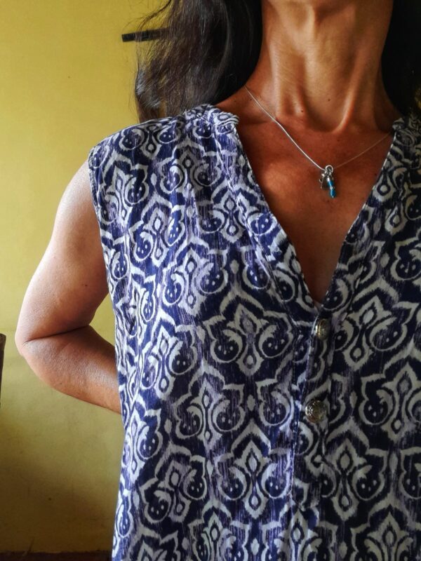 Blusa azul e branca - Alk Casual - tam 42 - Image 3