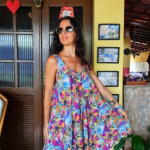 Vestido estampa colorida