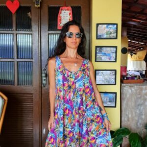 Vestido estampa colorida