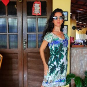 Vestido estampa de coqueiros – Elementais – tam M