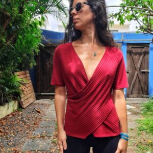 Camisa decotada vermelha – Yessica – tam P