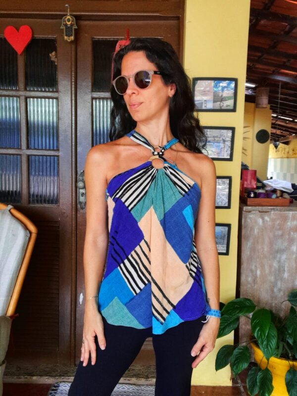 Blusa estampada azul - tam M - Image 3