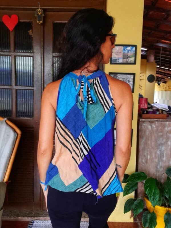 Blusa estampada azul - tam M - Image 2