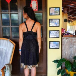 Vestido animal print e preto – Yamara Vualo – tam M