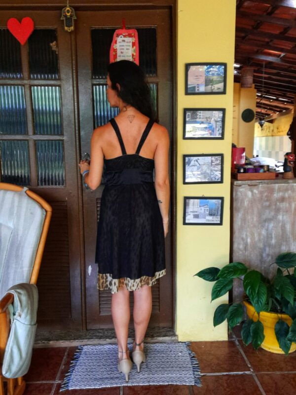 Vestido animal print e preto - Yamara Vualo - tam M - Image 9