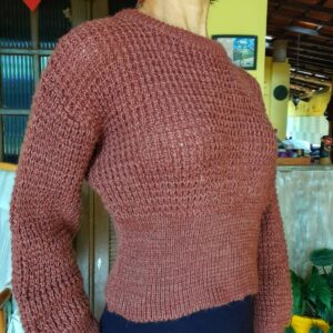 Casaco de tricô terracota – tam M