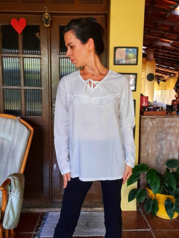 Camisa branca com laço - Ms Fashion - tam GG - Image 8