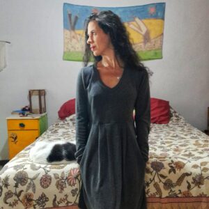 Vestido cinza tecido flanelado – K9 Fashion – tam G