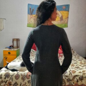 Vestido cinza tecido flanelado – K9 Fashion – tam G