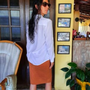 Saia marrom lápis – Ave Rara – tam P