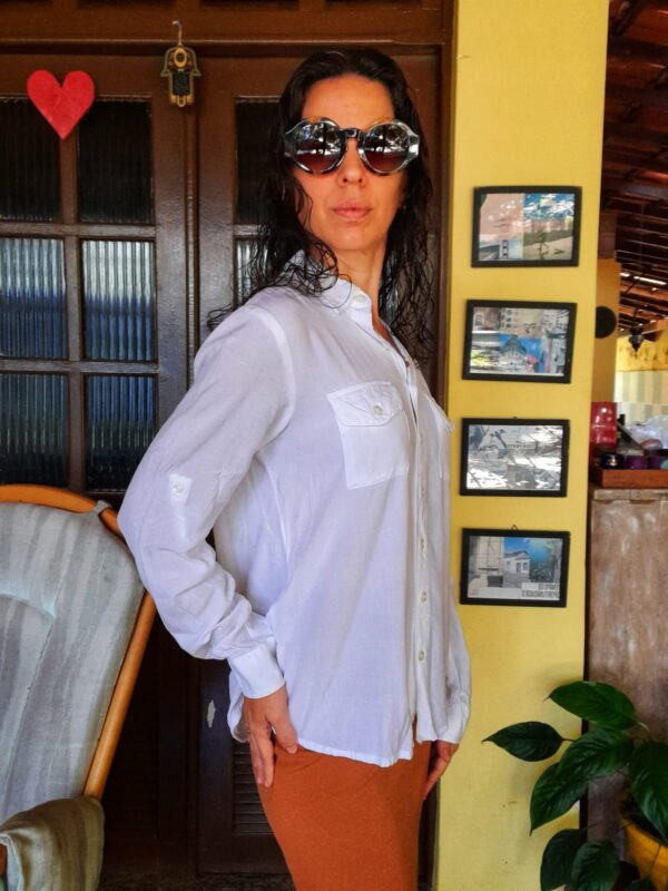 Camisa social branca viscose - Hering - tam M