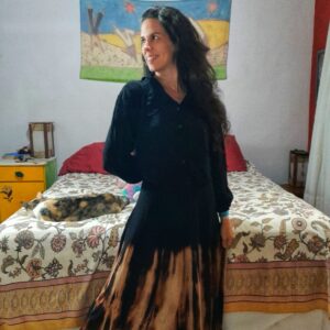 Saia longa preta estampada – Fama Fashion – tam G