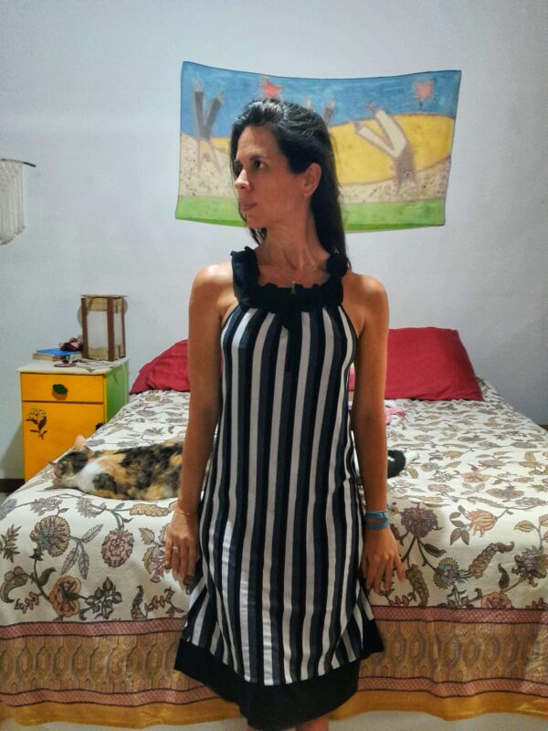 Vestido listrado preto e branco - tam P - Image 6