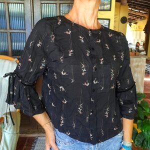 Camisa preta malabaristas – Zara – tam M