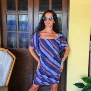 Vestido listrado ciganinha – Vix Paula Hermanny – tam P