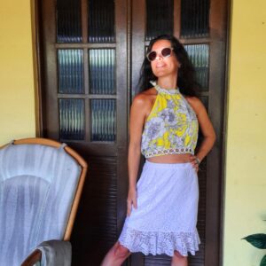 Saia branca de renda – Puro Estilo – tam M