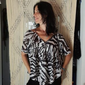 Camisa estampa preto e branca  – Triton – tam 38