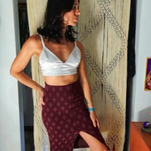 Saia estampada vinho – Zara – tam P