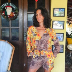 Macaquinho estampa laranja – Dress – tam P