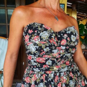 Vestido tomara que caia com estampa florida – Sun Cheon – tam M