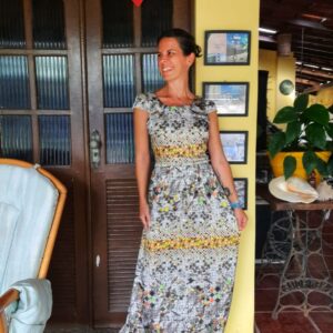 Vestido longo estampado – Kitson – tam M