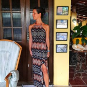 Vestido longo estampado – tam P/M