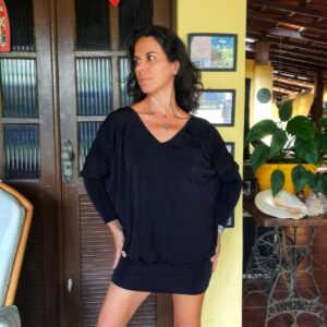 Vestido curto preto manga comprida – M. Officer – tam P / M