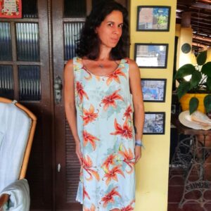 Vestido estampa de flores – tam G