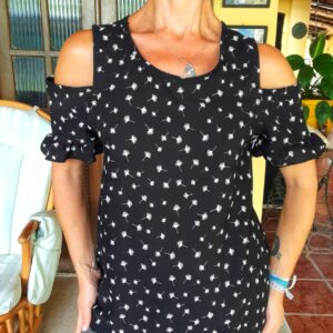 Camisa preta estampada – Disfrutti – tam P