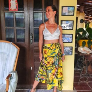 Saia amarela estampada – Banila B – tam G