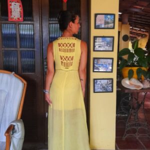 Vestido longo amarelo – Morena Rosa – tam P