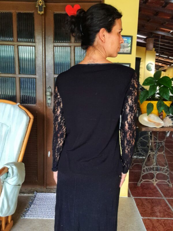 Blusa estampada manga comprida de renda - Think - tam M - Image 2