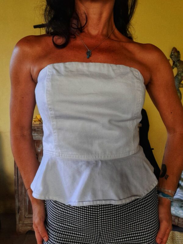 Blusa branca tomara que caia - tam P