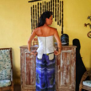 Calça estampa azul e transparencia -Limelight -tam P